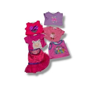 Build-A-Bear Workshop Clothing Lot 6pc Pink Purple Sequin Heart Rainbow Llama